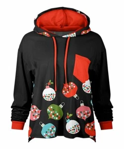 Lily Black & Red Ball Ornament Pocket Hoodie - Picture 1 of 1