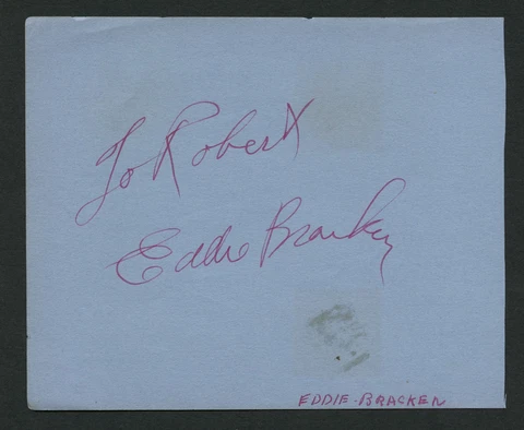 Eddie Bracken (d. 2002) & Ann Barr (d. 2015) signed autograph 5x6 Album Page U1 Cover