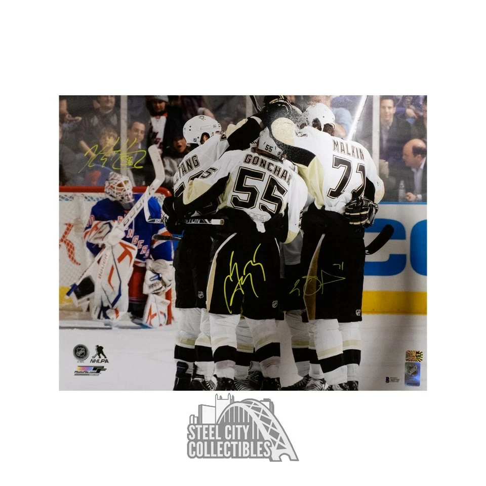 Malkin, Letang, Gonchar Autographed Pittsburgh Penguins 16x20 Photo - BAS LOA - Image 1 of 1