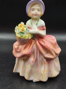 Retired Authentic Royal Doulton Figurine Cissie Girl Flower Basket HN 1809 MINT - Picture 1 of 8
