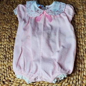 Vtg Carters Dynasty Tv Series Pink Romper Zipper Back 3-6 Months - Picture 1 of 9