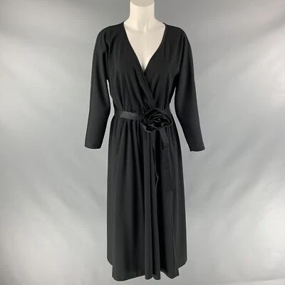 MARC JACOBS Talla 4 Negro Poliéster Sólido Vestido con Cinturón - Imagen 1 de 4