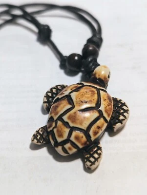 Collar ajustable con dije de tortuga marina cadena de cuerda Foto 1 de 2