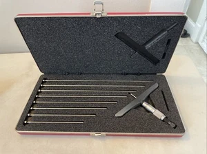 NICE Starrett Depth Micrometer 445 435AZ-9RL 0-9 in. 6 in Base USA - Picture 1 of 7
