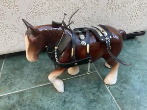 Vintage MEDIUM Shire Horse Ornament -c. 23cms tall & 26cms long. No makers marks - Picture 1 of 5