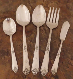 Oneida Sweet Briar Set of 5 Serving Pieces Community Silverplate Flatware Lot G - Bild 1 von 6