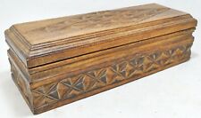 Antique Wooden Storage Chest Box Original Old Hand Crafted Carved