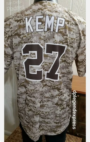 MLB San Diego Padres Baseball MATT KEMP #27 Camo SGA Jersey Shirt *Sz XL *Note Cover