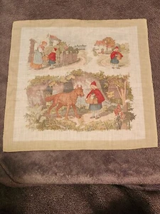 Antiguo Pañuelo Caperucita Roja y Lobo - Pañuelo para Niños - Imagen 1 de 4