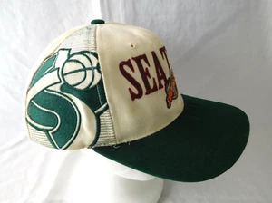 Vintage Seattle Supersonics Sonics Baseball Hat Snapback Sports Specialties whte - Picture 1 of 8