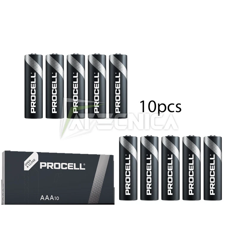 10 batterie ministilo AAA Duracell Procell industrial LR3 1,5V professionali