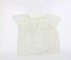 Blusa básica para mujer H&M blanca 100 % algodón talla XS sin hombro - Imagen 1 de 12