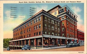 Postcard Royal Hotel Excelsior Springs Missouri Linen Postmarked 1952 - Bild 1 von 2