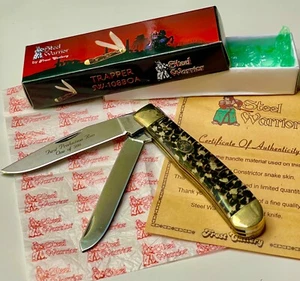 STEEL WARRIOR  Large 4.25"  TRAPPER  w/ Boa Constrictor Handles  -- (NEW) In Box - Picture 1 of 24