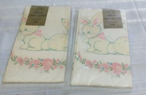 EASTER BUNNY RABBIT HALLMART PAPER BRIDGE TABLE COVERS 44 X 44 - Picture 1 of 5
