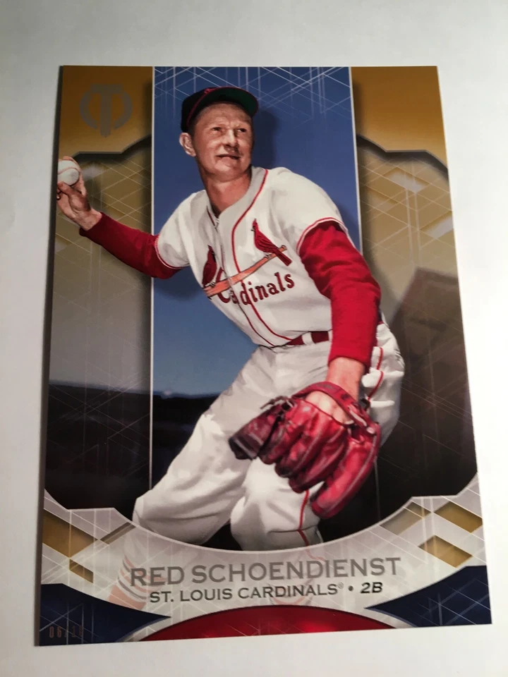 2019 Topps Tribute Jumbo 5x7 Red Schoendienst Cardinals 43 Gold 06/10 - Image 1 of 1