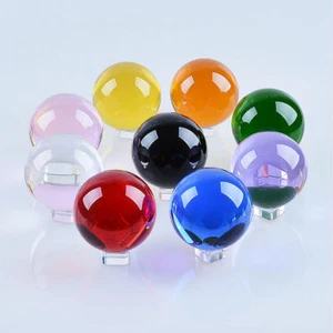 9 Color 50mm Glass Crystal Ball Paperweight Healing Sphere Photography Prop Gift - Picture 1 of 35