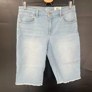 NEW Style & Co. Bermuda cut off stretch denim shorts light wash blue mid rise 8 - Picture 1 of 10