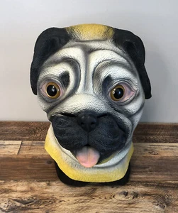 Disfraz de perro Pug fiesta cabeza completa adulto máscara facial juego de rol juegos con disfraces Halloween - Imagen 1 de 11