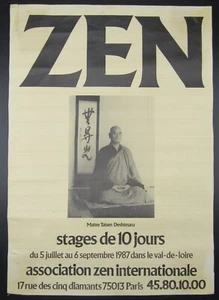 Vintage 1987 Zen Taisen Deshimaru Poster Paris/Frankreich 10 Tage Veranstaltung 11,75x16,5" - Bild 1 von 21