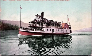 THE STEAMER "IDAHO" : LAKE COEUR D'ALENE : RPPC : (1908) - Picture 1 of 3