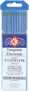 T1167GTM Tungsten Electrode 1/16" x 7", 10 Pack - Welding Electrode - Chartre... - Picture 1 of 12