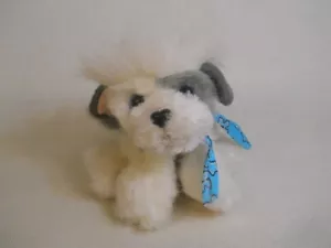 Vintage Tyco 1993 Puppy Puppy Puppies plush toy white gray Dog original scarf - Picture 1 of 5