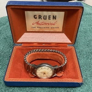 Vintage Gruen Precision Autowind Switzerland Watch 6046F Anti-Magnetic Working - Picture 1 of 21