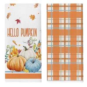 Fall Decorations Kitchen Towels Dish Towels Hello Pumpkin Fall Autumn Decor f... - Picture 1 of 6