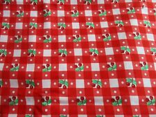 Mary Engelbreit Quiltig Treasures 2002 Cherries White & Red Check/Plaid Fabric