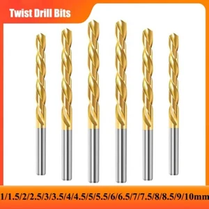 Titanbeschichtet HSS Jobber Spiralbohrer Metall Holz Kunststoff alle Größen 1mm-10mm - Bild 1 von 7