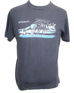 Camiseta vintage de las Islas Vírgenes de Santo Tomás para hombre M (etiquetada XL) puntada única - Imagen 1 de 7