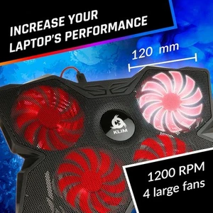 KLIM Wind Laptop Cooling Pad - More than 500 000 units sold - NEW 2023 - The - Afbeelding 1 van 8
