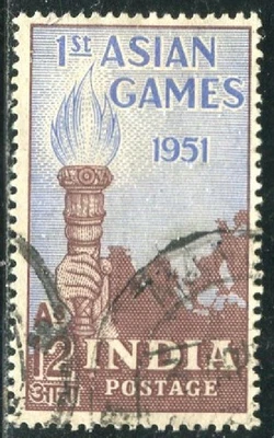 ML127 India 1951 Sello Scott #234 Deportes - Juegos Asiáticos - Antorcha Foto 1 de 2