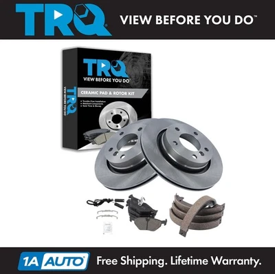 TRQ Rear Ceramic Brake Pad & Rotor Kit Fits 2004-2006 BMW 325Ci 2004-2005 325i - Image 1 of 4