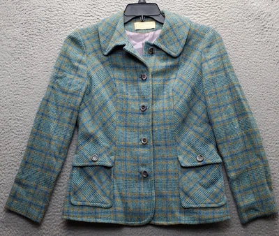 Vintage Pendleton Coat Womens 10 Multi Plaid Tweed Wool Flap Pocket Button Front - Image 1 of 4