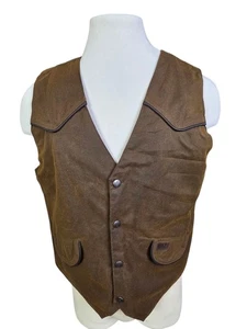Chaleco Western Australian Outback Para Hombre Piel Aceite Lienzo Talla - GRANDE - Imagen 1 de 8
