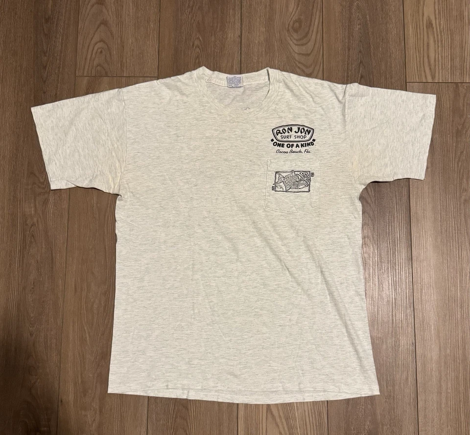 Camiseta Vintage 1986 Ron Jon Original Surf Shop Cocoa Beach Punto Único Talla L Foto 1 de 4