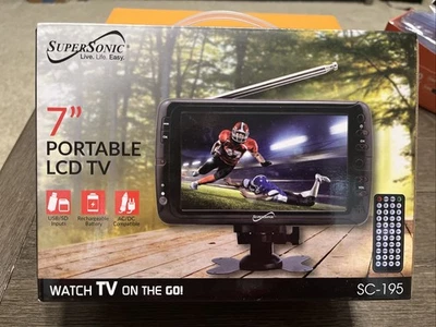 Supersonic SC-195TV 7" SDTV LCD TV - Black New In Box - Image 1 of 4