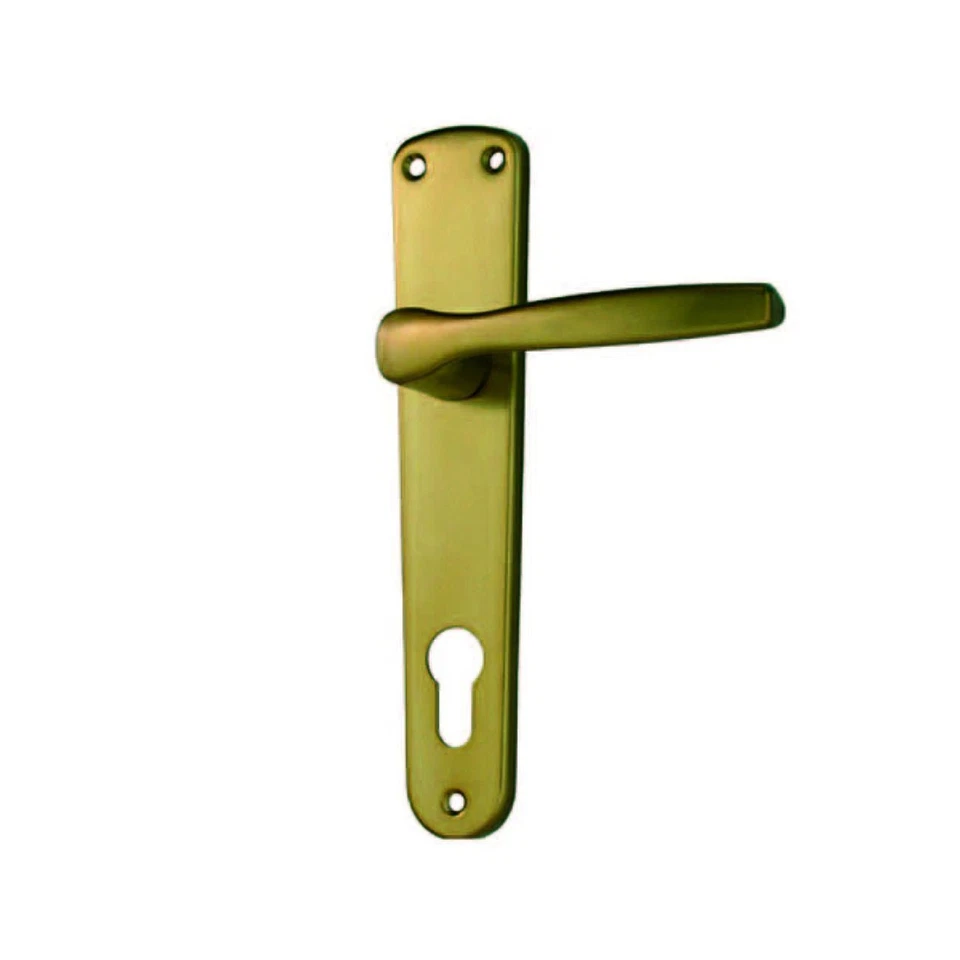 Maniglia alu con placca in alluminio bronzato foro yale - Immagine 1 di 1