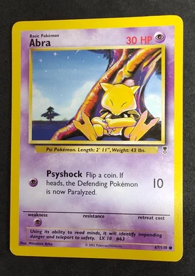 Abra 67/110 Legendary 2002 Common WOTC Vintage Pokemon  - Image 1 of 4