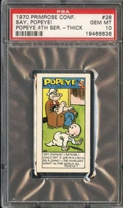 1970 PRIMROSE CONFECTIONERY THICK #28 SAY POPEYE! PSA 10 *DS15765 - Picture 1 of 2