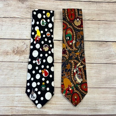 Винтажный набор галстуков 90-х Looney Tunes Bugs Bunny Marvin The Martian - Изображение 1 из 4