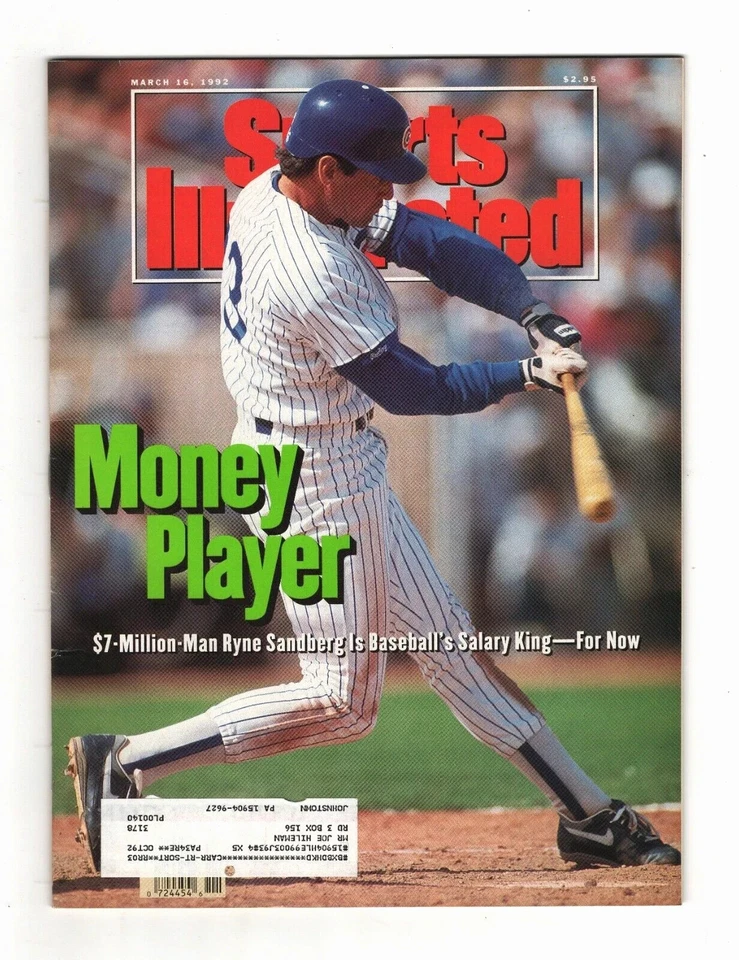 March 16, 1992 Ryne Sandberg Chicago Cubs Sports Illustrated - Image 1 of 1