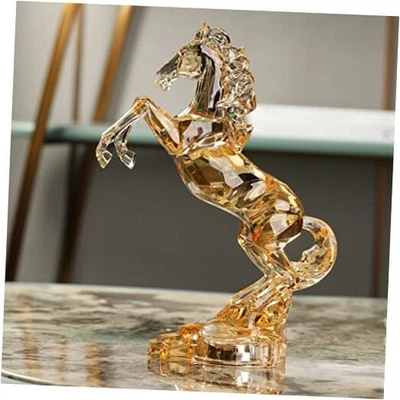 Acrylic Horse Figurine Chinese Feng Shui Glass Collection Ornament Statue  - Image 1 of 4