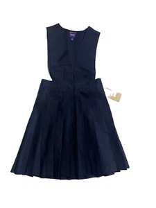 French Toast Mädchen 8 Schuluniformen Plissee Pullover Kleid dunkelblau V-Ausschnitt - Bild 1 von 6