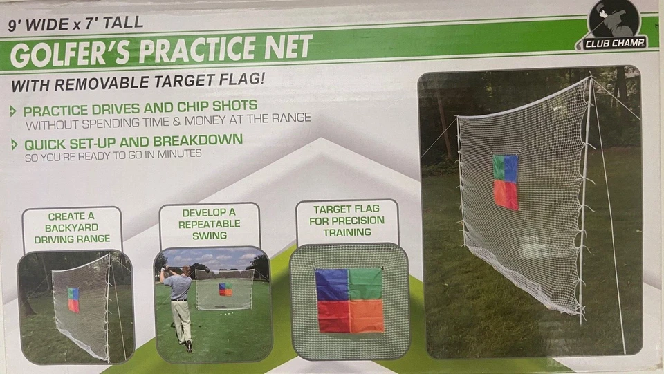 Red de práctica de golfistas con bandera objetivo, fácil configuración para un entrenamiento efectivo 9' x 7' Foto 1 de 4