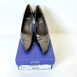 STUART WEITZMAN Brown Pearlized Pointed Toe Pumps—SZ. 7.5 - Picture 1 of 11