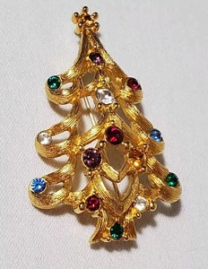 Broche prendedor corazón oculto árbol de Navidad Monet vintage años 80 - Imagen 1 de 7