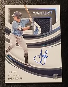 2022 Panini Immaculate Collection Josh Lowe Rookie Patch Auto 09/25 Holo Silver - Picture 1 of 3
